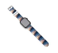 Sharks in The Ocean Sunset Novelty Silicone Bands Compatible with IWatch Soft Waterproof Watchbands Strap