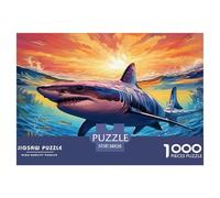 Sharks Jigsaw Puzzles for Adults Gifts 1000 Pieces Fun Challenging Home DecoRation Brainteasing Sea Animals Jigsaw Puzzle for Women Men Adult 38x26cm/1000pcs