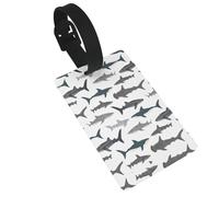 Sharks Nautical Print Luggage Tags Quick Install Airplane Travel Essentials for Suitcases Durable PVC Bag Tag