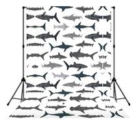 Sharks Nautical Print Photography Backdrop 5x7ft Photo Backdrop Curtain Washable Photography Background For Studio