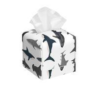 Sharks Nautical Print Tissue Box Cover, Leather Tissue Holder Decorative Tissue Box Holder For Kitchen, Bathroom