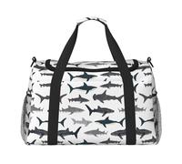 Sharks Nautical Travel Duffel Bag Weekend Bag Weekender Overnight Carry On Hand Bag Workout Sport Hospital
