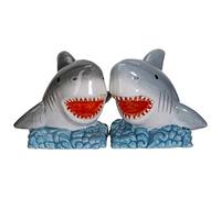 Sharks on the Sea Ceramic Salt and Pepper Shakers Set