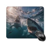 Sharks Open Their Big Mouths In The Ocean Mouse Pad Soft Mousepad Smooth Mouse Pads For Gaming Work Office 25X30Cm