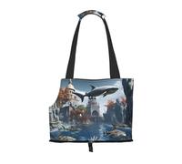 Sharks, Outside of The 'Magic School' Pet Tote Bag Foldable Handbag Carrier for Small Dogs Cats Puppy Portable Travel Shoulder