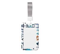 Sharks Pattern Print Badge Holder with Breakaway Lanyard,Work Name Tag Breakaway Lanyard Id Card Protector Case