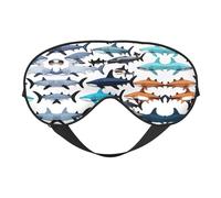 Sharks Pattern Print Soft Eye Mask/Sleep Eye Mask/Blackout Eye Mask, Suitable for Travel/Office/Yoga/Nap