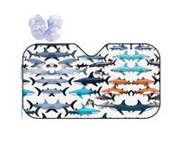 Sharks Pattern Printing Summer Sun Shade Sunshade Windshield Cover Front Window Shade Sun Visor Shade Car Accessories