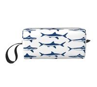 (Sharks) Print Compact Travel Pouch - Lightweight Handheld Organizer, 600d Oxford Fabric & Foam Padding, Gym Essentials