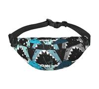 Sharks Roaring Pattern Fanny Packs for Women Men Waist Packs Bag Crossbody Belt Bag for Workout Running Travelling
