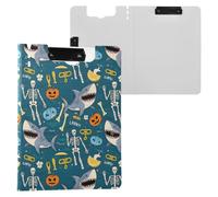 Sharks Skeleton Clipboard a4 Clip Board Foldover Document Folder Files for Paperwork with Clips Lightweight Plastic