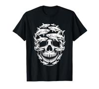 Sharks Skull Skeleton Spooky Shark Halloween T-Shirt