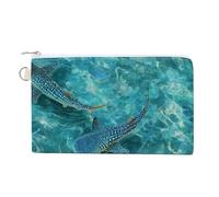 Sharks Swim Clear Sea Waters Womens Coin Purse for Men Change Pouch Small Wallet Key Card Bag Holder