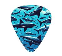 Sharks-Swim-Underwater 12 Pack Guitar Picks With 3 Thicknesses And Storage Box, Abs Plectrums For Electric Bass Guitar Players