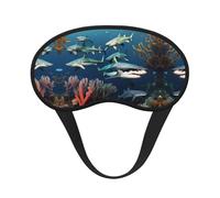 Sharks Under The Sea Black Border Satin Sleep Mask for Light Blocking Comfort