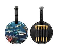 Sharks Under The sea Black Golf tee Storage Bag - Easy to Carry Around and More efficient in Playing Golf