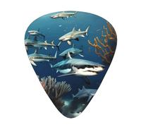 Sharks under the sea Guitar picks, 12 pieces per pack, 3 different thicknesses, suitable for guitar, bass, ukulele and other instruments.