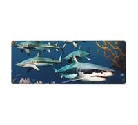 Sharks Under The sea Keyboard pad, Non-Slip, Suitable for Office and Home, 80 x 30 cm.