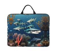 Sharks Under The sea Laptop Sleeve (16.5x12.2 inches) - Compatible with 14-inch laptops for Easy Storage