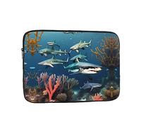 Sharks Under The Sea Laptop Sleeve Case 13 Inch Suitable For Notebook Computer Tablet Traveling Carrying Simple Case