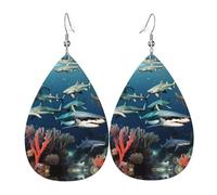 Sharks under the sea Leather earrings, European and American style earrings for young women, birthday gifts/Valentine's Day gifts