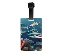 Sharks Under The Sea Luggage Tags, Stylish, Waterproof and Durable Luggage Identifiers, Ensure Your Travel is Safe and Orderly.
