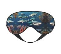 Sharks Under The sea Print Eye Mask for Comfortable Sleep â€“ Elastic Nighttime Shade, Perfect for Plane, Travel, and Meditation