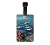 Sharks Under The sea Printed Anti-Lost Luggage Tags Luggage Tags Suitable for Suitcases Backpacks and Golf Bags