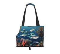 Sharks under the sea Small pet carrier suitable for shopping malls airplanes buses and subways