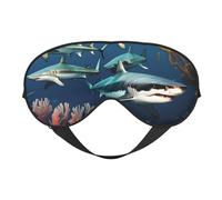 Sharks Under The Sea Soft Eye Mask. Unisex, Comfortable and Breathable, Suitable for Daily Rest. Helps You Quickly Enter Deep Sleep.