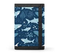 Sharks Wallet,Credit Card Holder,Three-fold Wallet for Passport Covers, Purse Passport Bag for Men Women