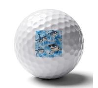 Sharks Wearing Glasses Tie Dye Blue Professional Standard Golf Balls Double-sided Printing Performance Ball Gift for Boyfriend Husband Father