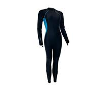 Sharkskin Chillproof Back Zip Suit for Scuba Diving, Freediving, Kayaking, Surfing, Jet Skiing and Swimming for Women, Black/Blue, Size 06 (US0)