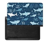 Sharksm Passport Cover Family Printed Leather Passport Holder Minimalist Front Pocket Slim Travel Wallet Cover Case Lightweight Credit Card Holder for Women Men