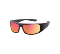 Sharky Polarised Sunglasses in Satin Black & Red Fusion Mirror