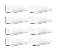 sharllen Clear Acrylic Floating Shelves-8 PCS Wall Mounted Bathroom Caddy