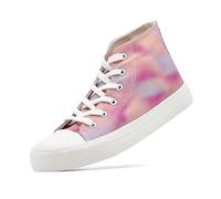 sharllen Girls Trainers High Top Kids Canvas Shoes Boys Lace up Fashion Sneakers Lightweight Breathable School Pumps Casual Tennis Shoes for Little/Big Kids(Dopamine Pink 219)