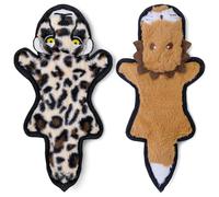 SHARLOVY No Stuffing Dog Toys Crinkle Squeaky, Long Lasting Chews for Aggressive, Durable Plush Dog Puppy Chew Toys for Teething, with 6 Tough Layers for Small Medium Large Breed