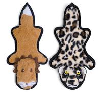 SHARLOVY Upgraded Crinkle Squeaky Dog Toy, Durable Long-Lasting Chew for Aggressive Puppies and Teething, 6-Layered, Suitable for Medium to Large Breeds, Lion and Leopard