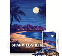 Sharm El-Sheikh Egypt Travel Poster Puzzles for Adults 1000 Puzzles Analytical Skill Leisure Escape Tight Join Seasonal Gift (38x26cm)
