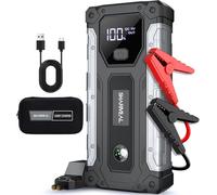 SHARMEAL 5000A car Jump Starter Power Pack, 12V Car Battery Booster Jump Starter Power Bank (up to All Gas or 10.0L Diesel Engine), Portable Car Starter with LED Flashlight, Jump Pack with Jump Leads