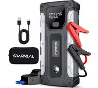SHARMEAL 7000A Jump Starter Power Pack, 12V Car Jump Starter Power Bank | up to 10.0L Gas or 9.0L Diesel Engine, Portable Car Starter with LED Flashlight, Jump Pack with Jump Leads