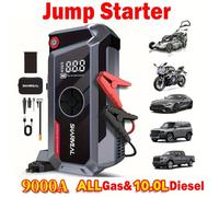 SHARMEAL 9000A Jump Starter with Air Compressor & Tire Inflator, 12V Power Bank, Battery Jump Pack,Jump Starter For Car Heavy Duty, Multi-Function Power Pack for 10L Gas/All Diesel