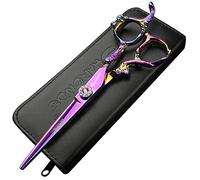 sharonds 6/7/7.5 Inch Hair Scissors Blue Gem Hair Scissors High-End Salon 440C Steel Barber Scissors (6-inch Cutting Scissors)
