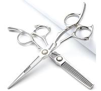 Sharonds 6" Hairdressing Scissors Professional Japan 440C Cutting Scissors Thinning Scissors, Scissors Box Comb Adjuster (Two-piece Set)