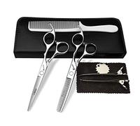 Sharonds Professional Hairdressing Scissors 6 inch Silver Cutting Scissors and Thinning Shears for Barber Shop (V Type)