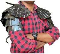 SHAROOANTIPAZ Medieval Nazgul Witch King Pauldrons Armor Shoulder Cosplay Halloween Costume Antique Black 18 Gauge Steel