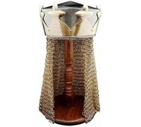 SHAROOANTIPAZ Monty Python King Arthur Helmet with Av Entail Chain Mail Medieval Knight's Armor Helmet LARP Costume Silver