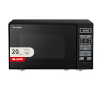 Sharp 20 Litre Solo Microwave 800W in Black with Touch Control - RDS202TB | 11 Power Levels | 6 Programmes | Defrost by Weight & Time | 25.5cm Turntable | Easy-Clean Interior | LED Display | Childlock