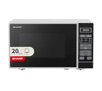 Sharp 20 Litre Solo Microwave 800W in White with Touch Control - RDS202TW | 11 Power Levels | 6 Programmes | Defrost by Weight & Time | 25.5cm Turntable | Easy-Clean Interior | LED Display | Childlock